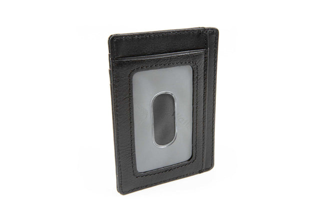 Ultra-Thin Non Folding 5-Slot Leather RFID Wallet