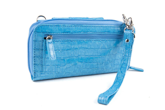 Cell Phone Crossbody Accordion Wallet Purse RFID (Croco)
