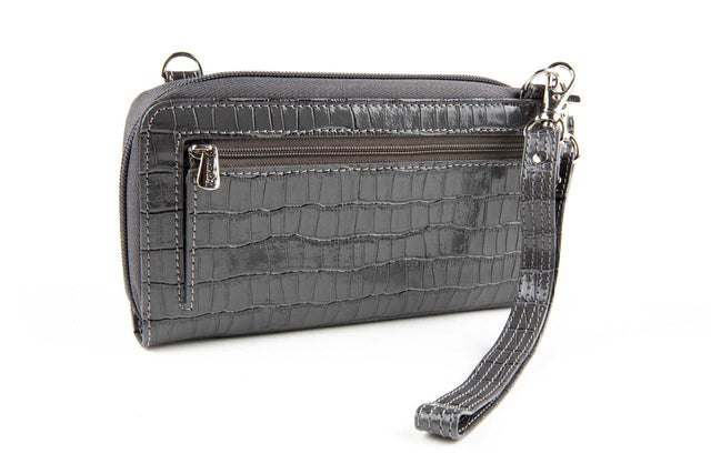 Cell Phone Crossbody Accordion Wallet Purse RFID (Croco)