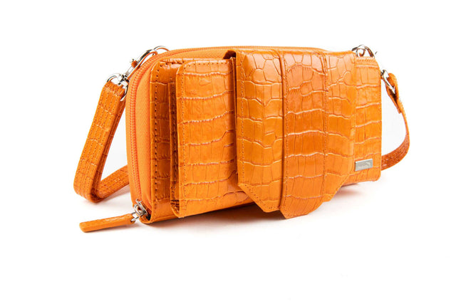 Cell Phone Crossbody Accordion Wallet Purse RFID (Croco)