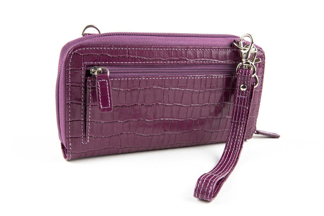Cell Phone Crossbody Accordion Wallet Purse RFID (Croco)