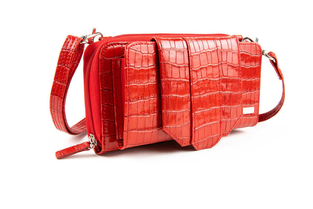 Cell Phone Crossbody Accordion Wallet Purse RFID (Croco)