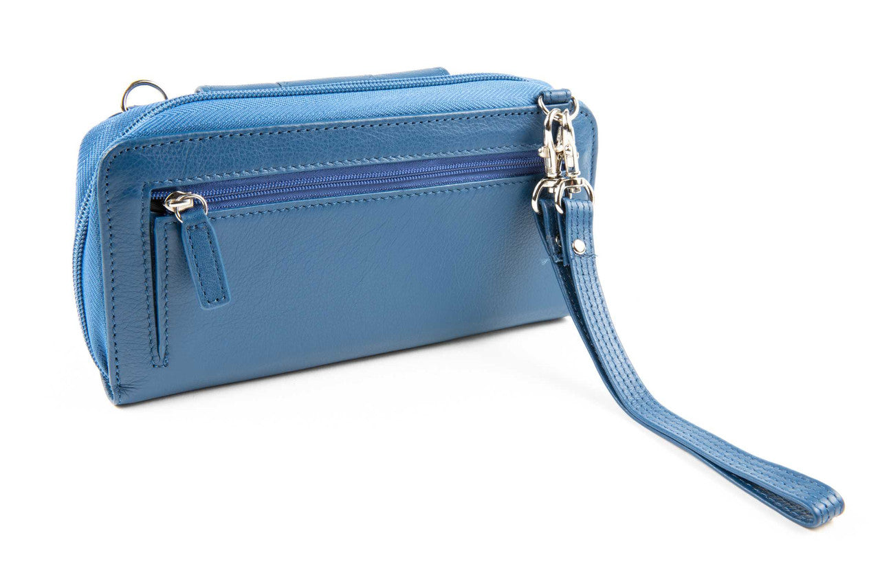 Cell Phone Leather Crossbody Accordion Wallet Purse RFID