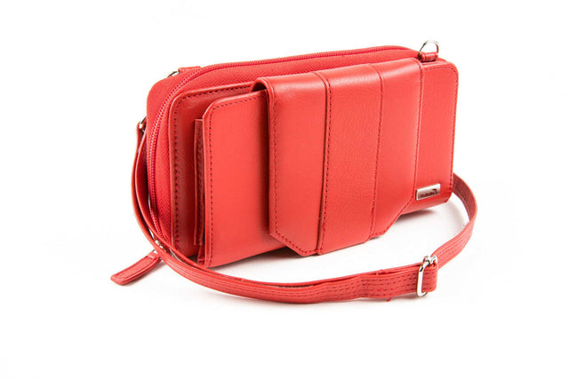 Cell Phone Leather Crossbody Accordion Wallet Purse RFID
