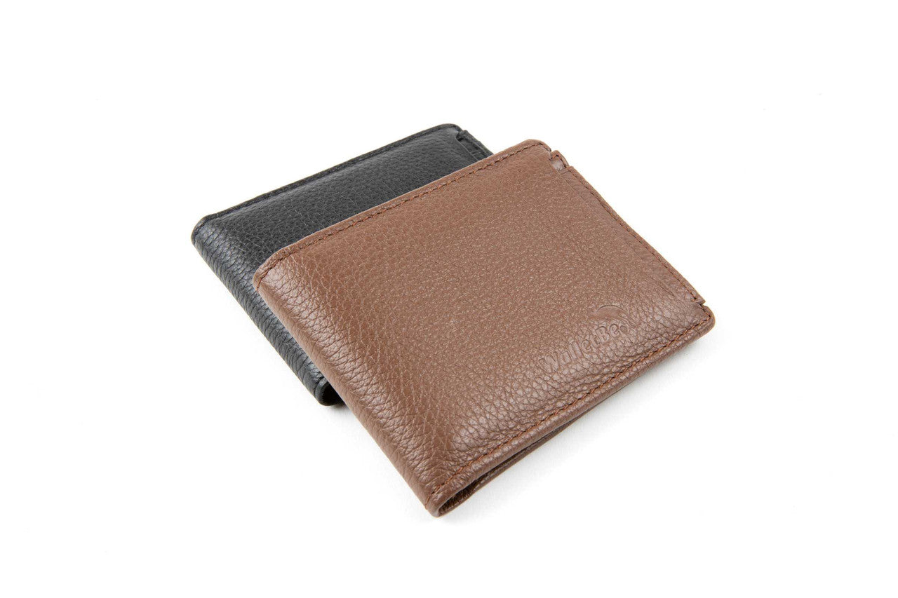 RFID Pebbled Leather Billfold Wallet