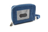 Cash Card Coin Accordion Denim RFID Clutch with Wristlet