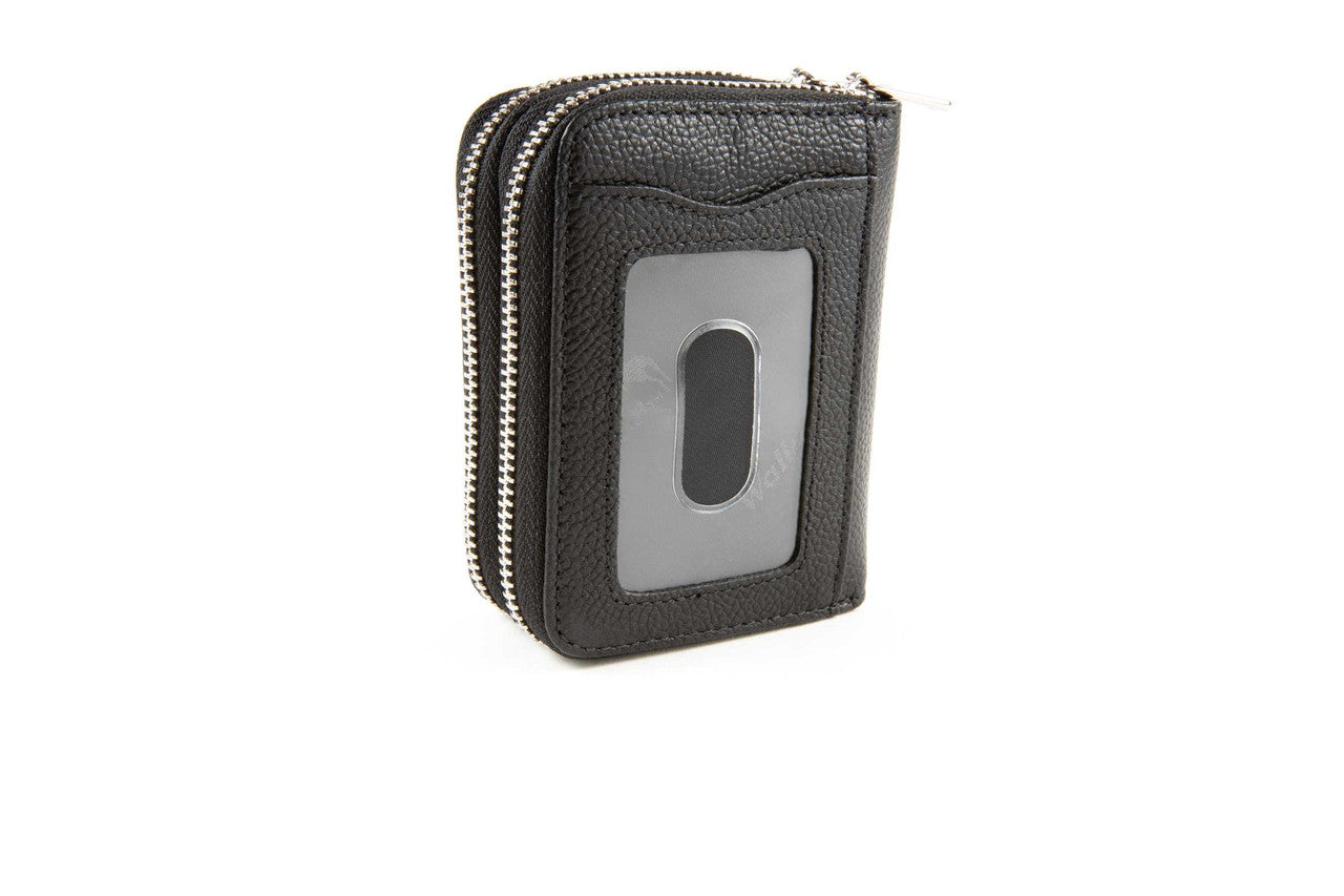 Double Zip Leather RFID Accordion Credit Card Wallet – WalletBe