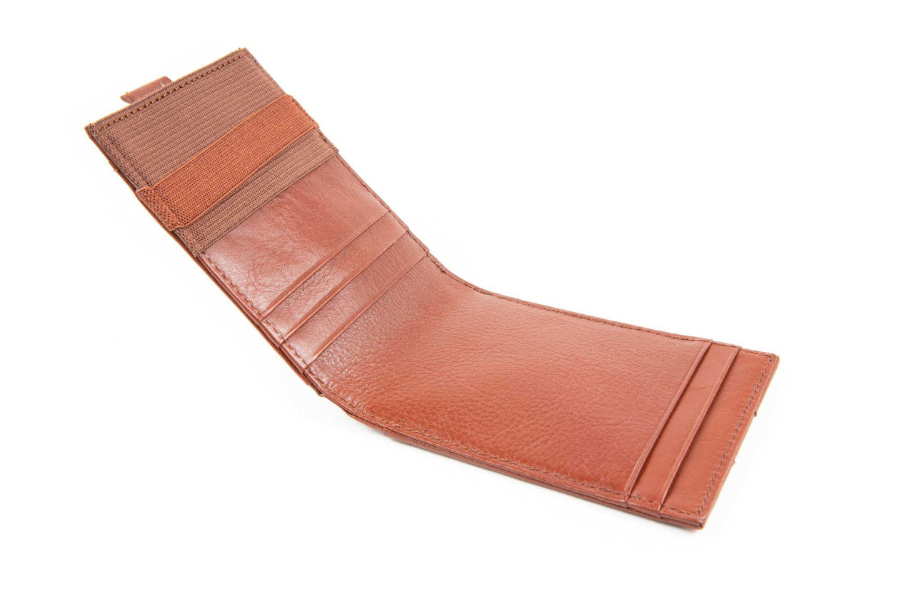 Pocket Leather RFID Wallet w/Outer ID Whiskey