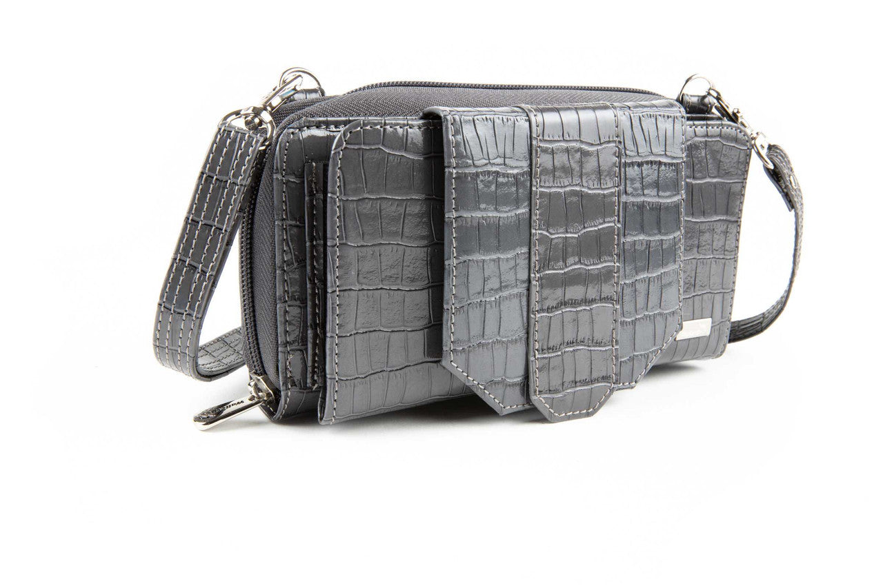 Cell Phone Crossbody Accordion Wallet Purse RFID (Croco)