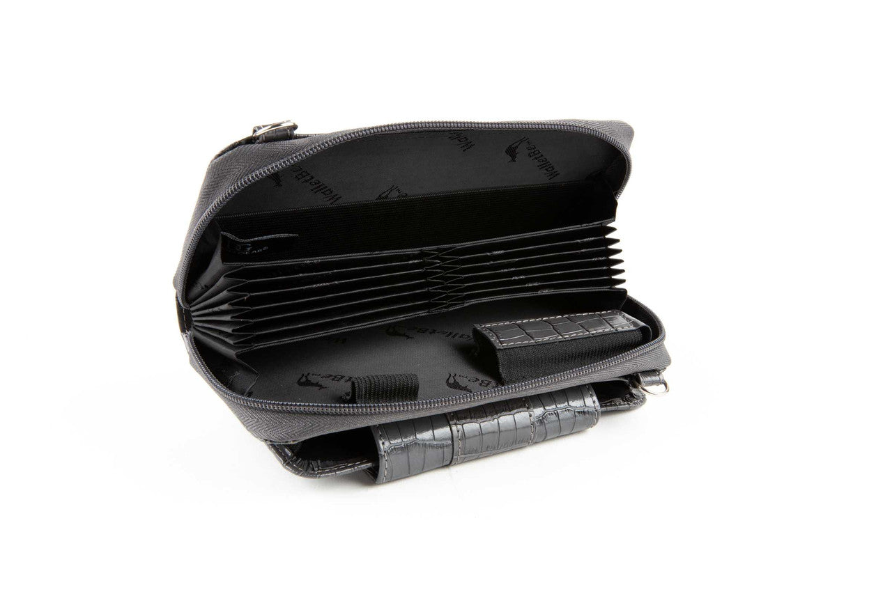 Cell Phone Crossbody Accordion Wallet Purse RFID (Croco)
