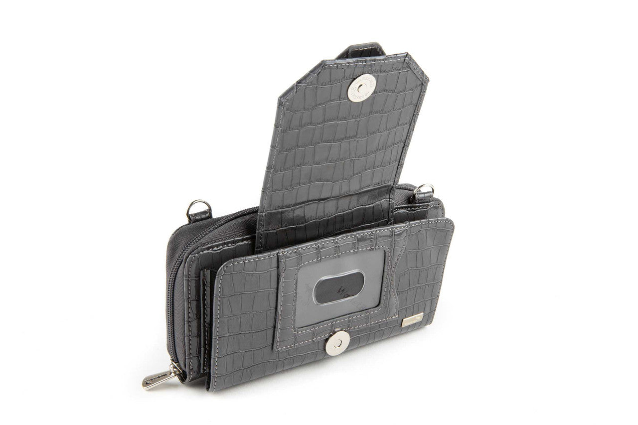 Cell Phone Crossbody Accordion Wallet Purse RFID (Croco)