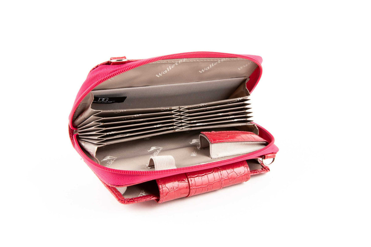 Cell Phone Crossbody Accordion Wallet Purse RFID (Croco)