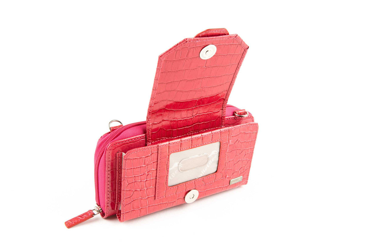 Cell Phone Crossbody Accordion Wallet Purse RFID (Croco)