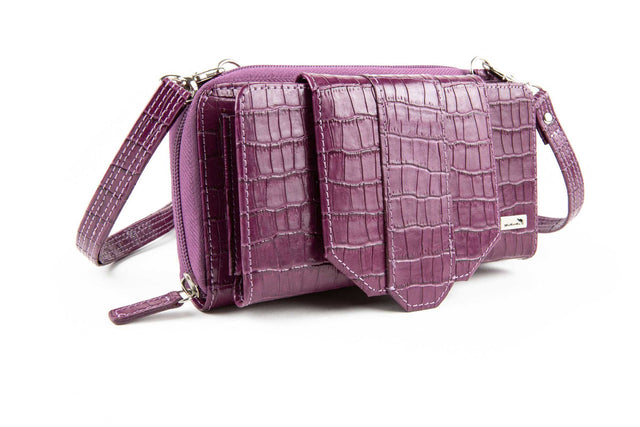 Cell Phone Crossbody Accordion Wallet Purse RFID (Croco)