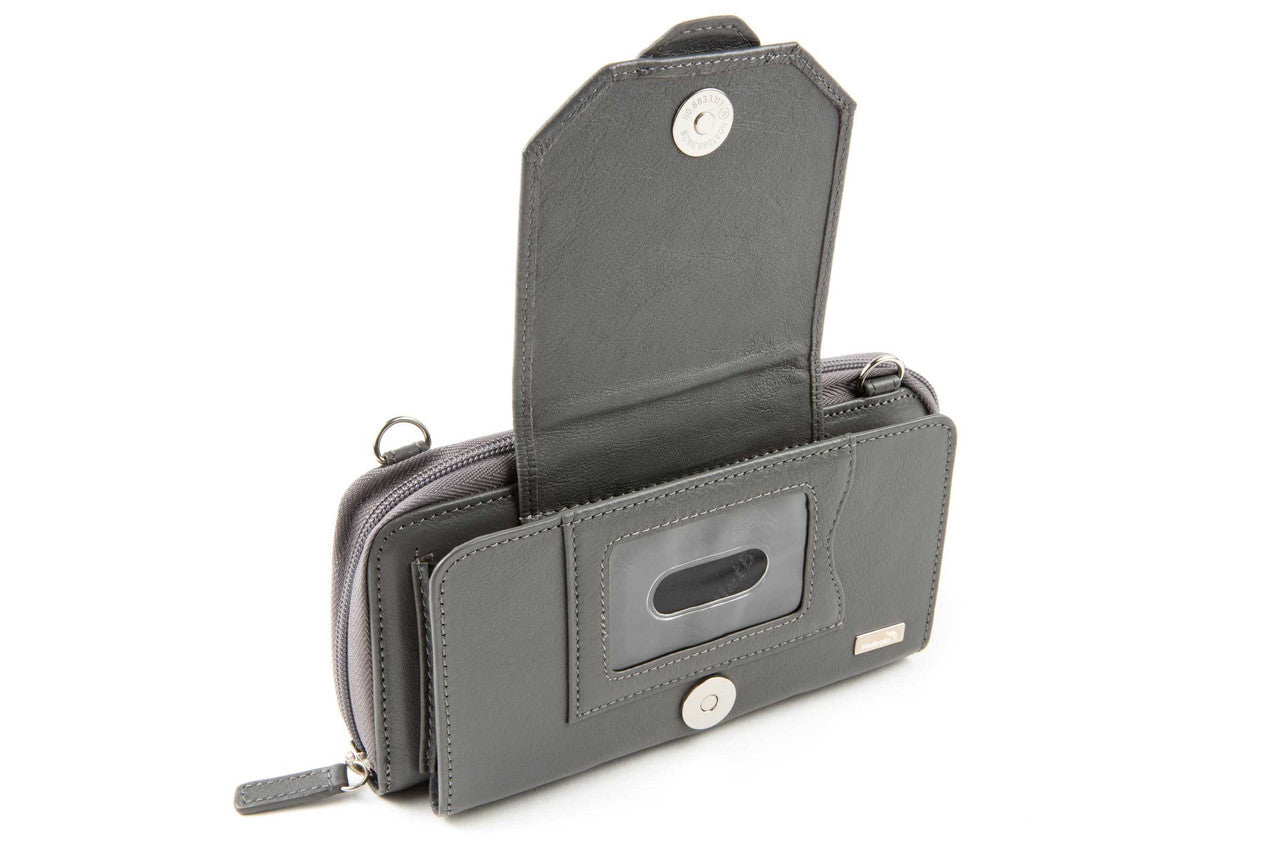 Cell Phone Leather Crossbody Accordion Wallet Purse RFID