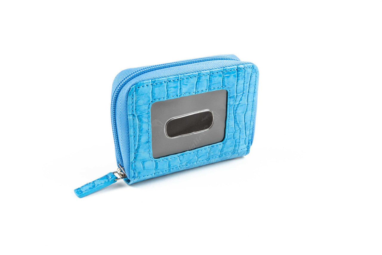 Cash Card Coin Accordion RFID Clutch with Wristlet (Croco)