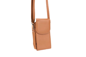 Leather Crossbody RFID Smart Phone Accordion Wallet Purse