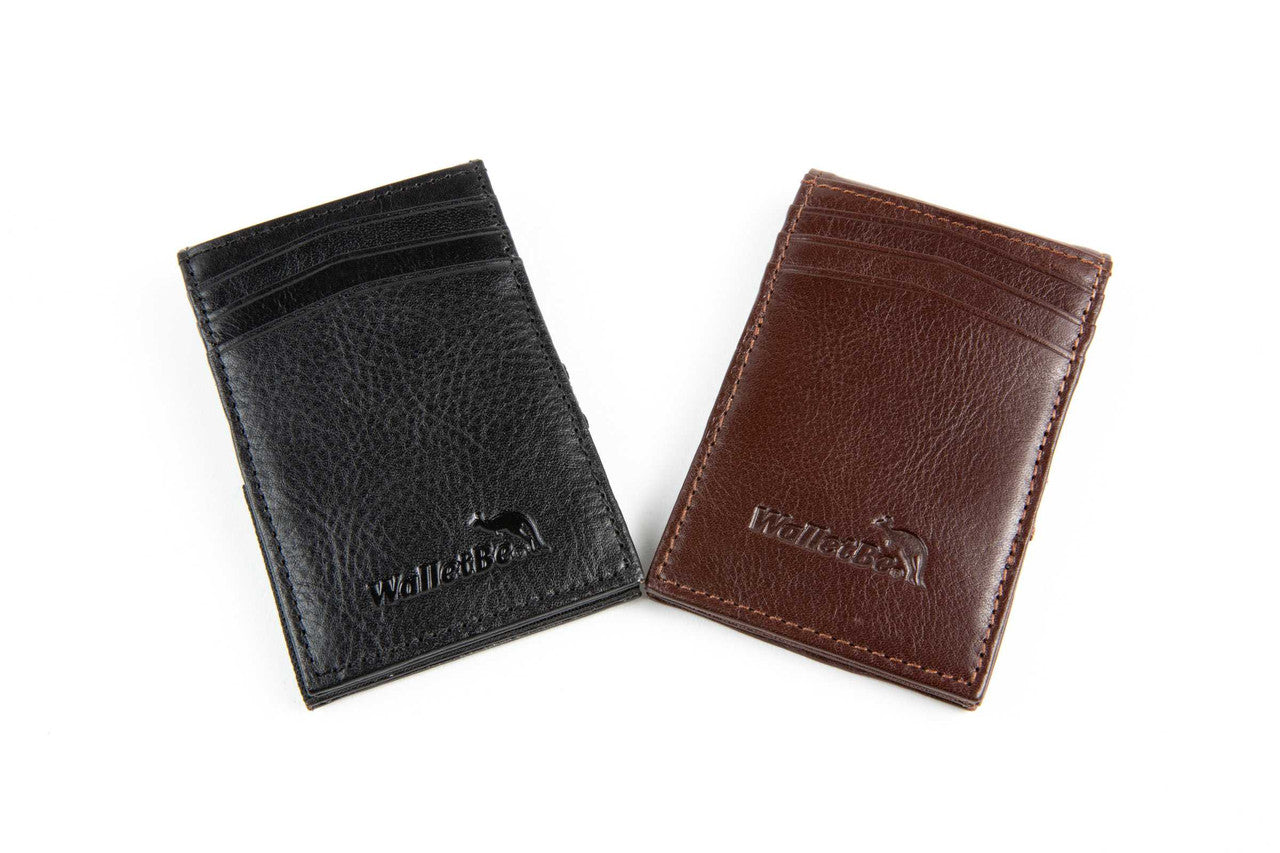 Qbool Slim Front Pocket Wallet - RFID Blocking, Minimalist Design, Brown Polyester